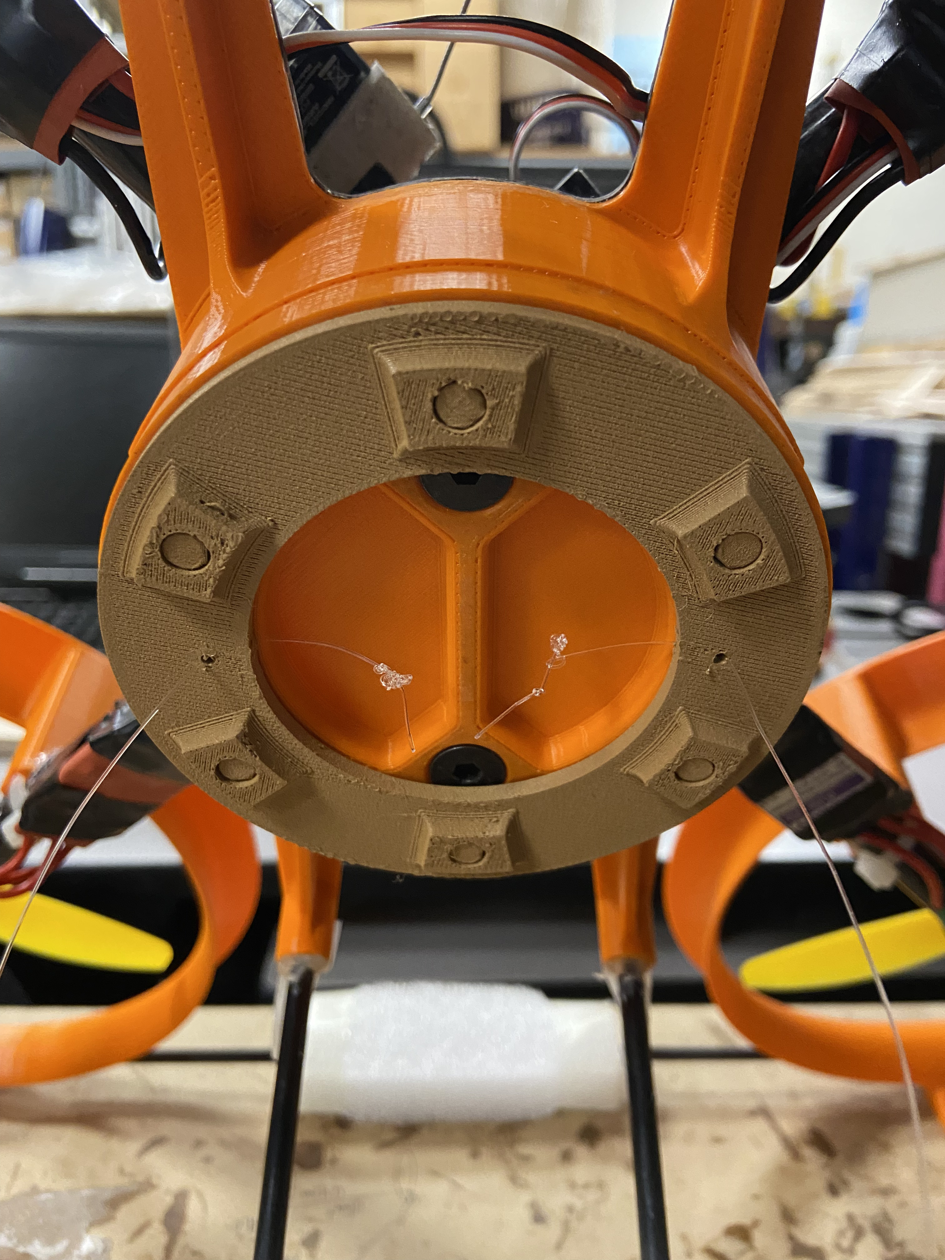 Close view of the fabricated drone airframe