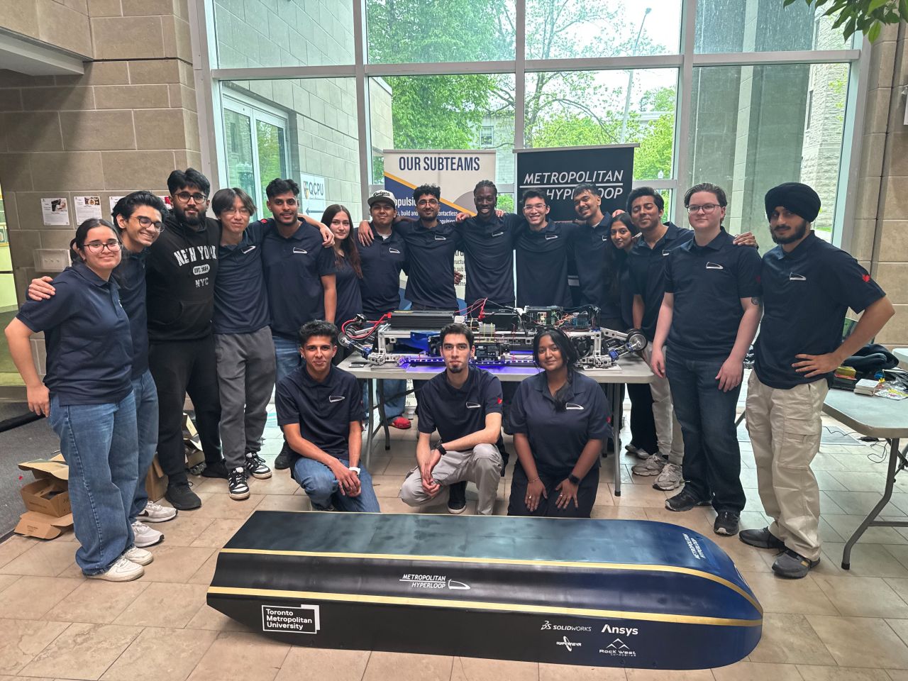 Metropolitan Hyperloop team at a technical showcase